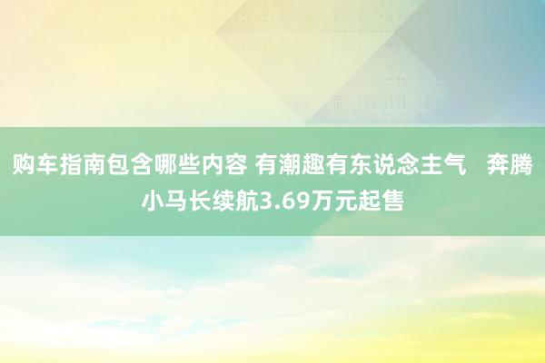 购车指南包含哪些内容 有潮趣有东说念主气   奔腾小马长续航3.69万元起售