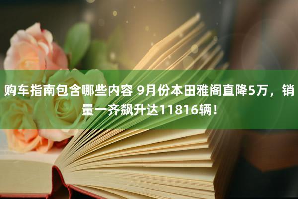 购车指南包含哪些内容 9月份本田雅阁直降5万，销量一齐飙升达11816辆！