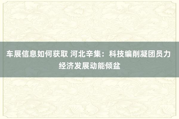 车展信息如何获取 河北辛集：科技编削凝团员力 经济发展动能倾盆