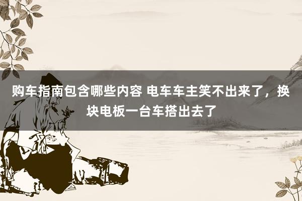 购车指南包含哪些内容 电车车主笑不出来了，换块电板一台车搭出去了