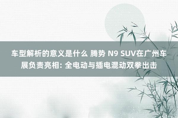 车型解析的意义是什么 腾势 N9 SUV在广州车展负责亮相: 全电动与插电混动双拳出击