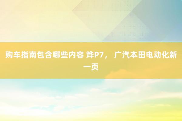 购车指南包含哪些内容 烨P7， 广汽本田电动化新一页
