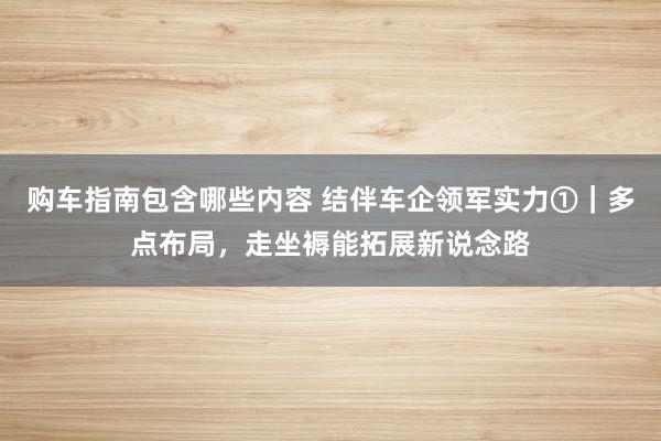 购车指南包含哪些内容 结伴车企领军实力①｜多点布局，走坐褥能拓展新说念路