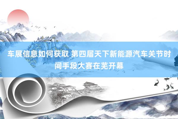 车展信息如何获取 第四届天下新能源汽车关节时间手段大赛在芜开幕