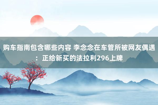 购车指南包含哪些内容 李念念在车管所被网友偶遇：正给新买的法拉利296上牌