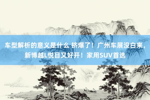 车型解析的意义是什么 挤爆了！广州车展没白来，新博越L悦目又好开！家用SUV首选