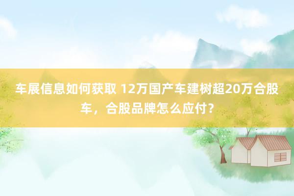 车展信息如何获取 12万国产车建树超20万合股车，合股品牌怎么应付？