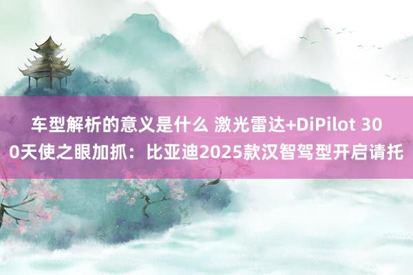 车型解析的意义是什么 激光雷达+DiPilot 300天使之眼加抓：比亚迪2025款汉智驾型开启请托