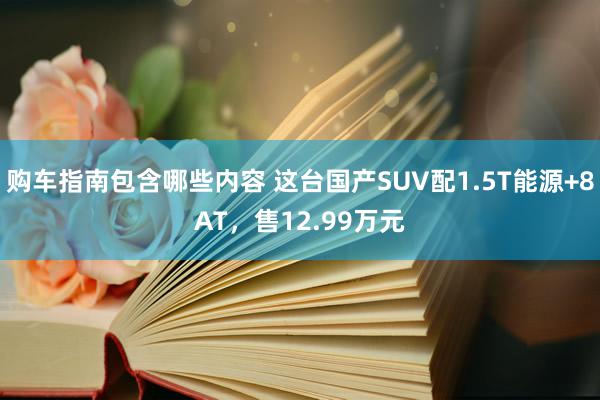 购车指南包含哪些内容 这台国产SUV配1.5T能源+8AT，售12.99万元