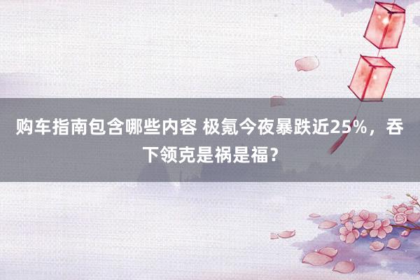 购车指南包含哪些内容 极氪今夜暴跌近25%，吞下领克是祸是福？