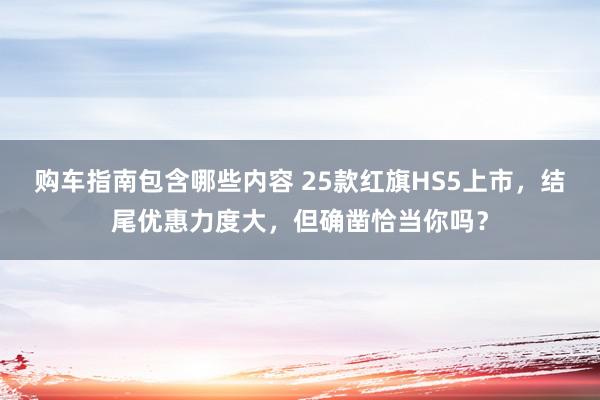 购车指南包含哪些内容 25款红旗HS5上市，结尾优惠力度大，但确凿恰当你吗？