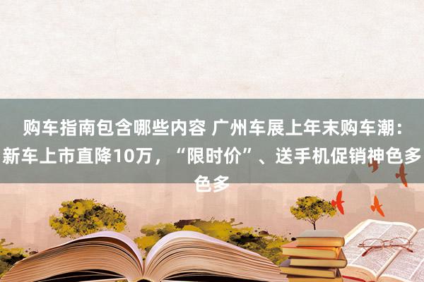 购车指南包含哪些内容 广州车展上年末购车潮：新车上市直降10万，“限时价”、送手机促销神色多