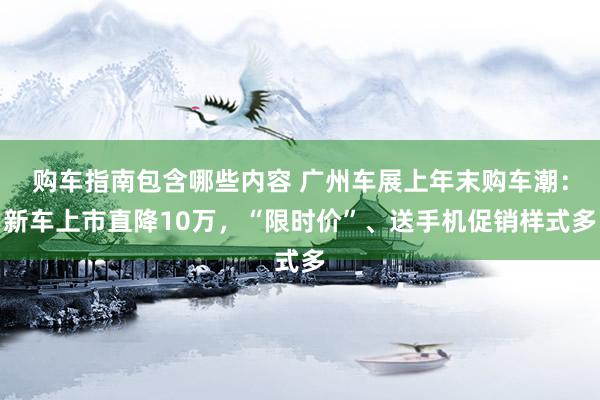 购车指南包含哪些内容 广州车展上年末购车潮：新车上市直降10万，“限时价”、送手机促销样式多