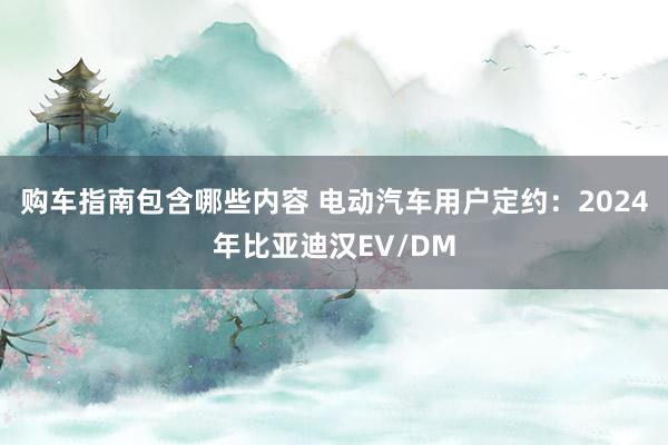 购车指南包含哪些内容 电动汽车用户定约：2024年比亚迪汉EV/DM