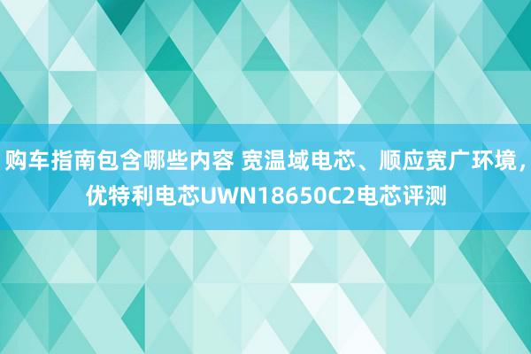 购车指南包含哪些内容 宽温域电芯、顺应宽广环境，优特利电芯UWN18650C2电芯评测