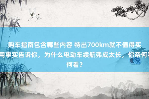 购车指南包含哪些内容 特出700km就不值得买！用事实告诉你，为什么电动车续航弗成太长，你奈何看？