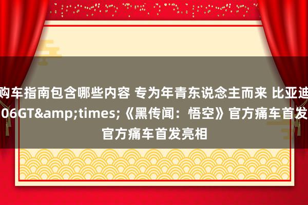 购车指南包含哪些内容 专为年青东说念主而来 比亚迪海豹06GT&times;《黑传闻：悟空》官方痛车首发亮相