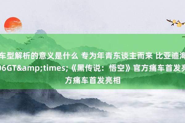 车型解析的意义是什么 专为年青东谈主而来 比亚迪海豹06GT&times;《黑传说：悟空》官方痛车首发亮相