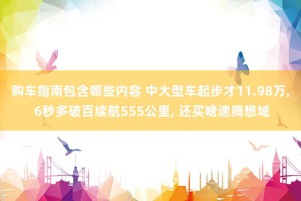 购车指南包含哪些内容 中大型车起步才11.98万, 6秒多破百续航555公里, 还买啥速腾想域