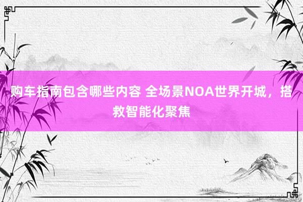 购车指南包含哪些内容 全场景NOA世界开城，搭救智能化聚焦