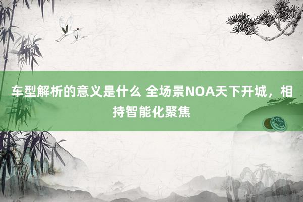 车型解析的意义是什么 全场景NOA天下开城，相持智能化聚焦