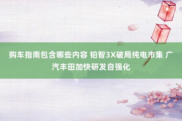 购车指南包含哪些内容 铂智3X破局纯电市集 广汽丰田加快研发自强化