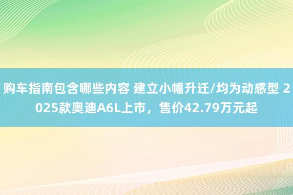 购车指南包含哪些内容 建立小幅升迁/均为动感型 2025款奥迪A6L上市，售价42.79万元起