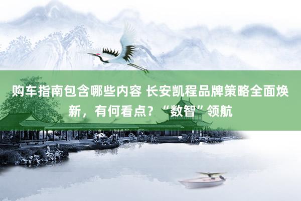 购车指南包含哪些内容 长安凯程品牌策略全面焕新，有何看点？“数智”领航